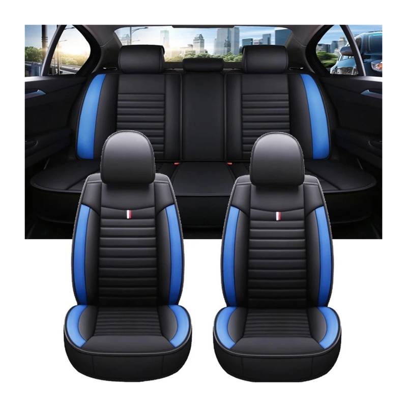 Mfibbmf Autositzüberzug Für Toyota Für Avensis T25 Für Yaris Universelle Autositzbezüge Innendetails Alle Automodelle Auto Schonbezüge(A-Black Blue 5 Seat) von Mfibbmf