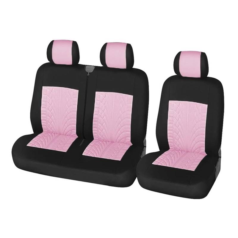 Mfibbmf Autositzüberzug Für VW LT T4 T5 Universal 2+1 Sitzbezüge Autositzbezüge Schutz Für Transporter/Van Universal Autoplanen LKW Zubehör Auto Schonbezüge(PINK) von Mfibbmf