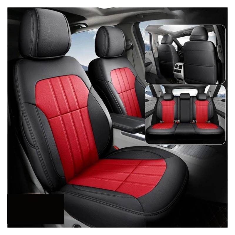 Mfibbmf Autositzüberzug Für W203 W204 W205 W211 W212 W213 Für Cla Für Glc Für Gle Für Glk Leder Autositzbezüge Auto Schonbezüge(Black Red) von Mfibbmf