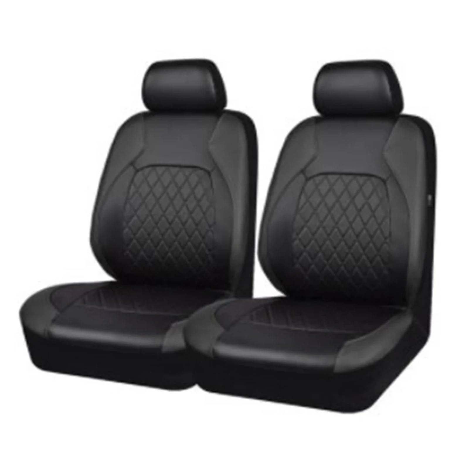 Mfibbmf Autositzüberzug Universal-Autositzset Autositzkissen Aus PU-Leder Vollständig Umschlossenes Schutzpolster Kratzfestes Autoinnenausstattung Auto Schonbezüge(Black 2 Piece) von Mfibbmf