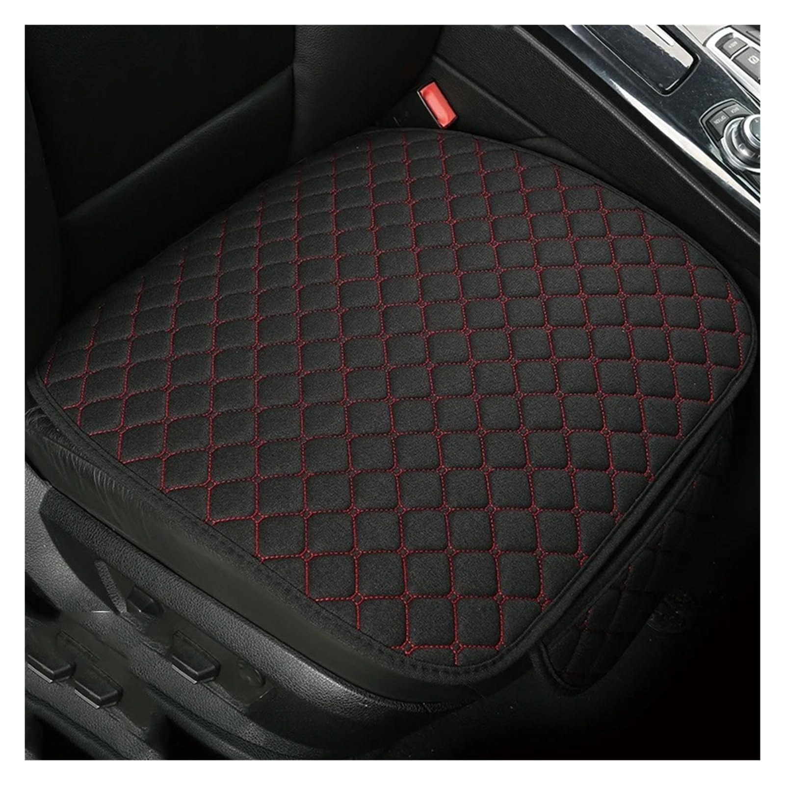 Mfibbmf Autositzüberzug Universal Flachs Auto Sitzkissen Autos Zubehör Auto Schonbezüge(1Piece Black red) von Mfibbmf