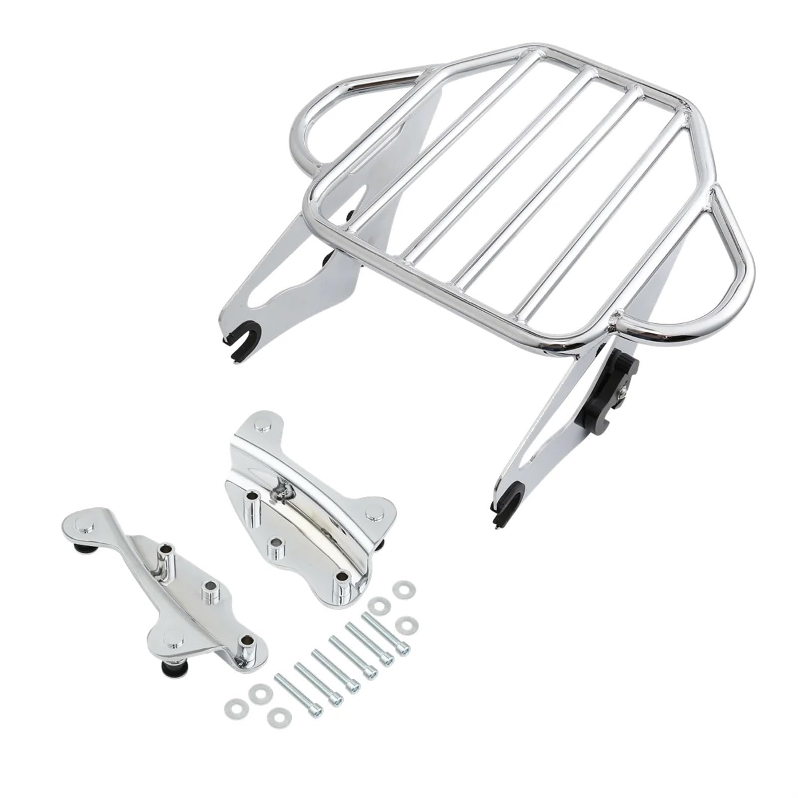 Motorrad Gepäckträger Hinten Für Tour Für Pak Für Touring Für Street Glide Für Electra Glide Für Road King Für Road Glide 2009-2013 Motorrad Zwei Up Gepäck Rack Docking Heckgepäckträger(Chrome) von Mfibbmf