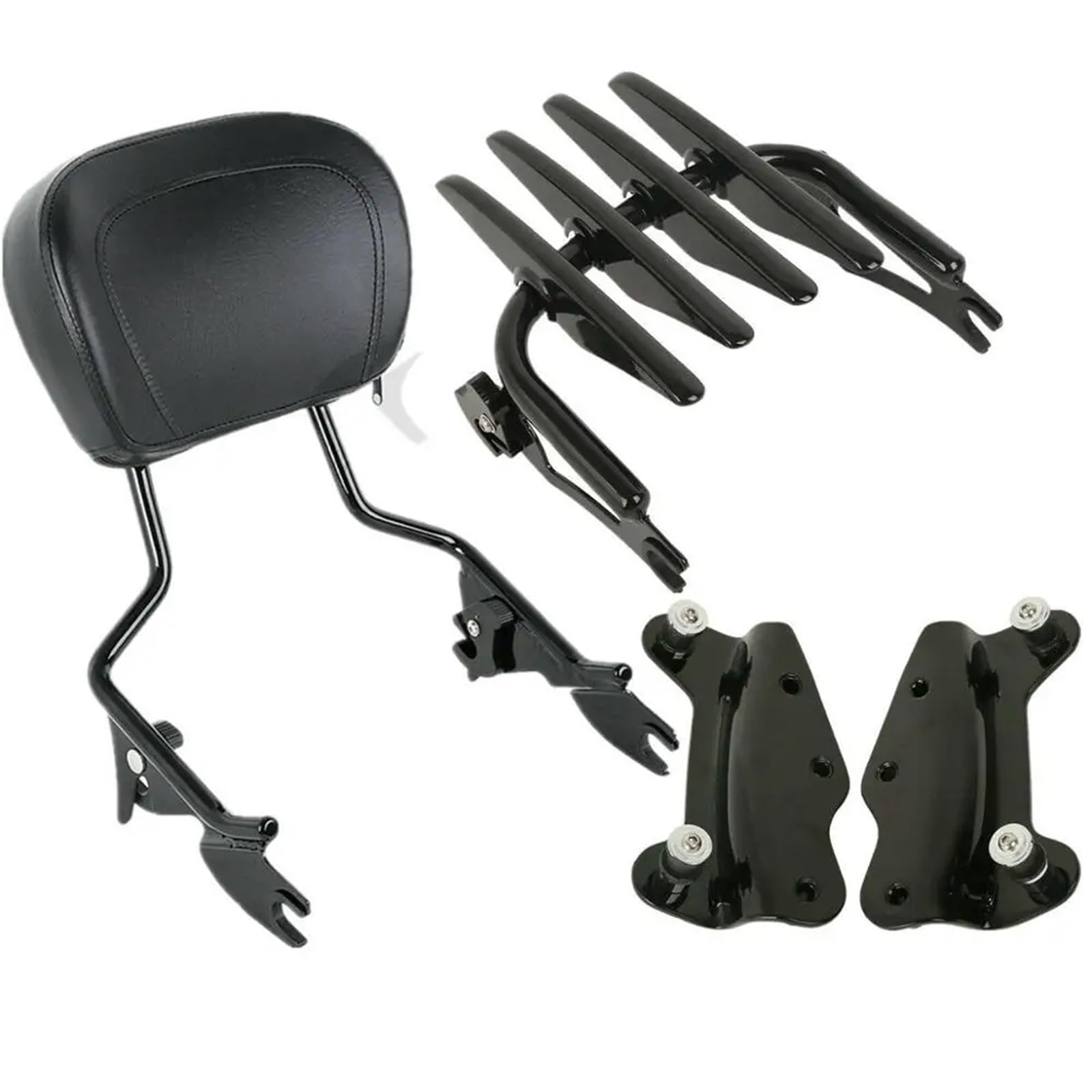 Motorrad Gepäckträger Hinten Für Touring Für Road King Für Street Glide Für FLHT Für FLHR 2009-2013 Motorrad Rückenlehne Sissy Bar Stealth Gepäckträger & Docking Kit Heckgepäckträger(Schwarz) von Mfibbmf