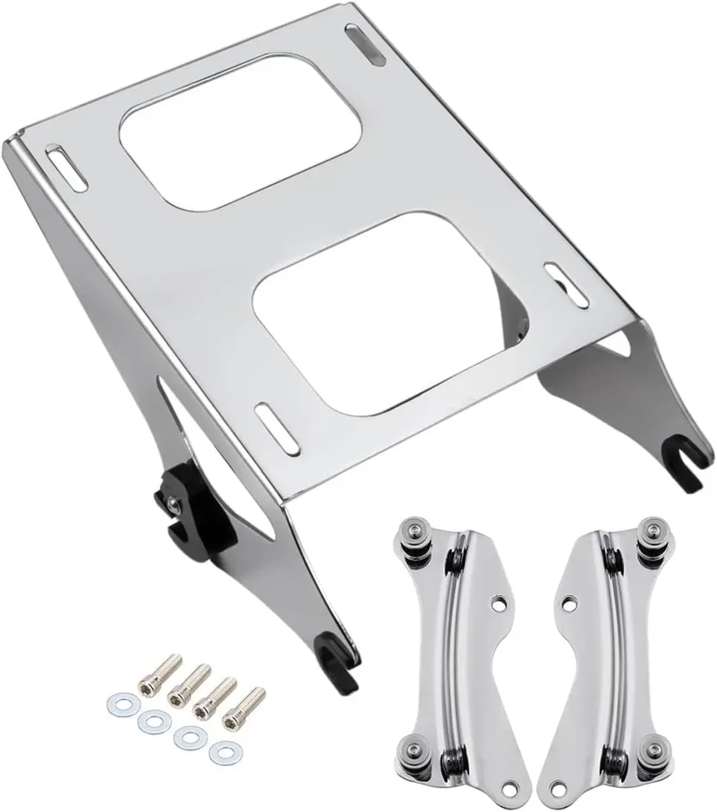 Motorrad Gepäckträger Hinten Für Touring Für Street Glide Für Road King Für Electra Glide 2014-2024 Motorrad Montage Gepäck Rack Stamm Montage Halterung Heckgepäckträger(Chrome) von Mfibbmf