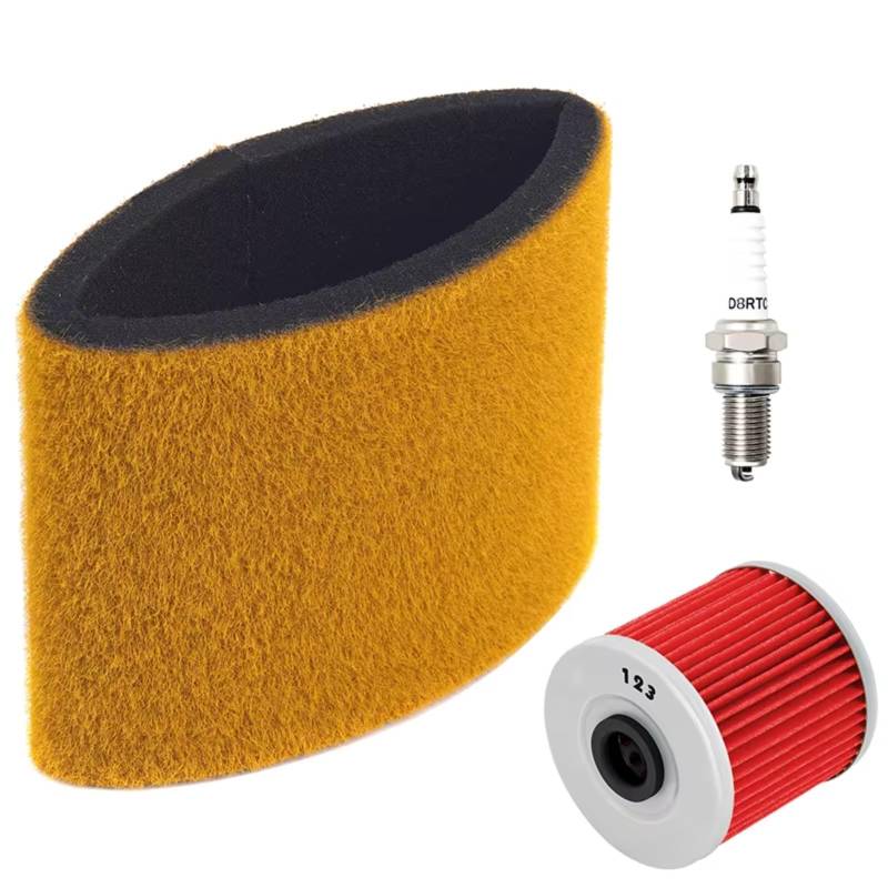 Motorrad Luftfilter Für Kawasaki KLF220 Für Bayou 220 KLF250 250 KLF300 KLF 300 Motorrad Luftfilter Intake Reiniger Öl Filter Zündung Zündkerze Luftfilter Motorrad(1 Satz) von Mfibbmf