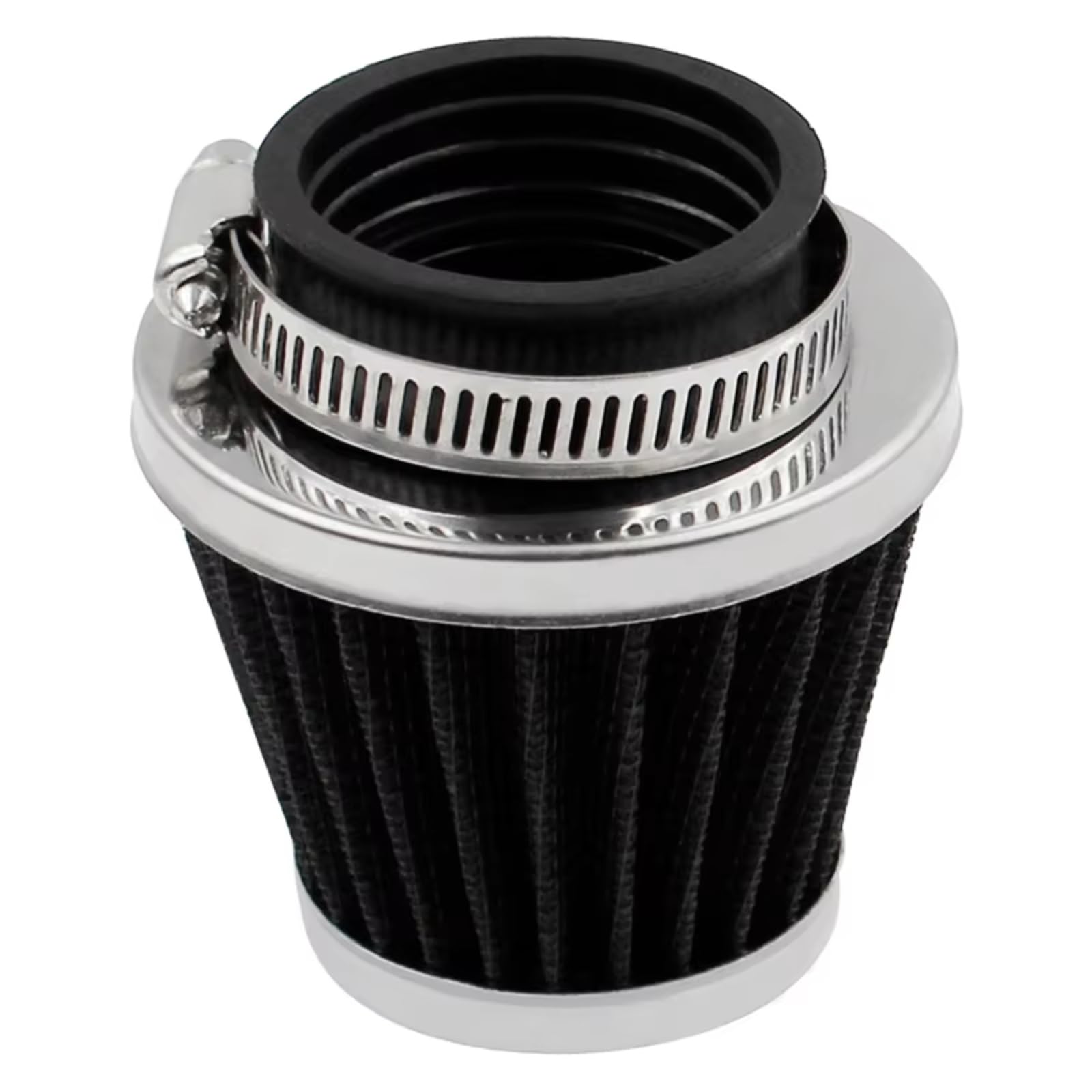 Motorrad Luftfilter Für Suzuki Rot/Schwarz/Silber 42mm Motorrad Pilz Kopf Intake Clamp-on Luftfilter Reiniger Luftfilter Motorrad(1PC Black) von Mfibbmf