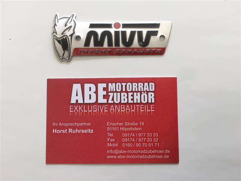 MIVV Aufkleber Label Emblem Logo new, hitzefest, Alu, Sport Auspuff Sticker klein von MiVV