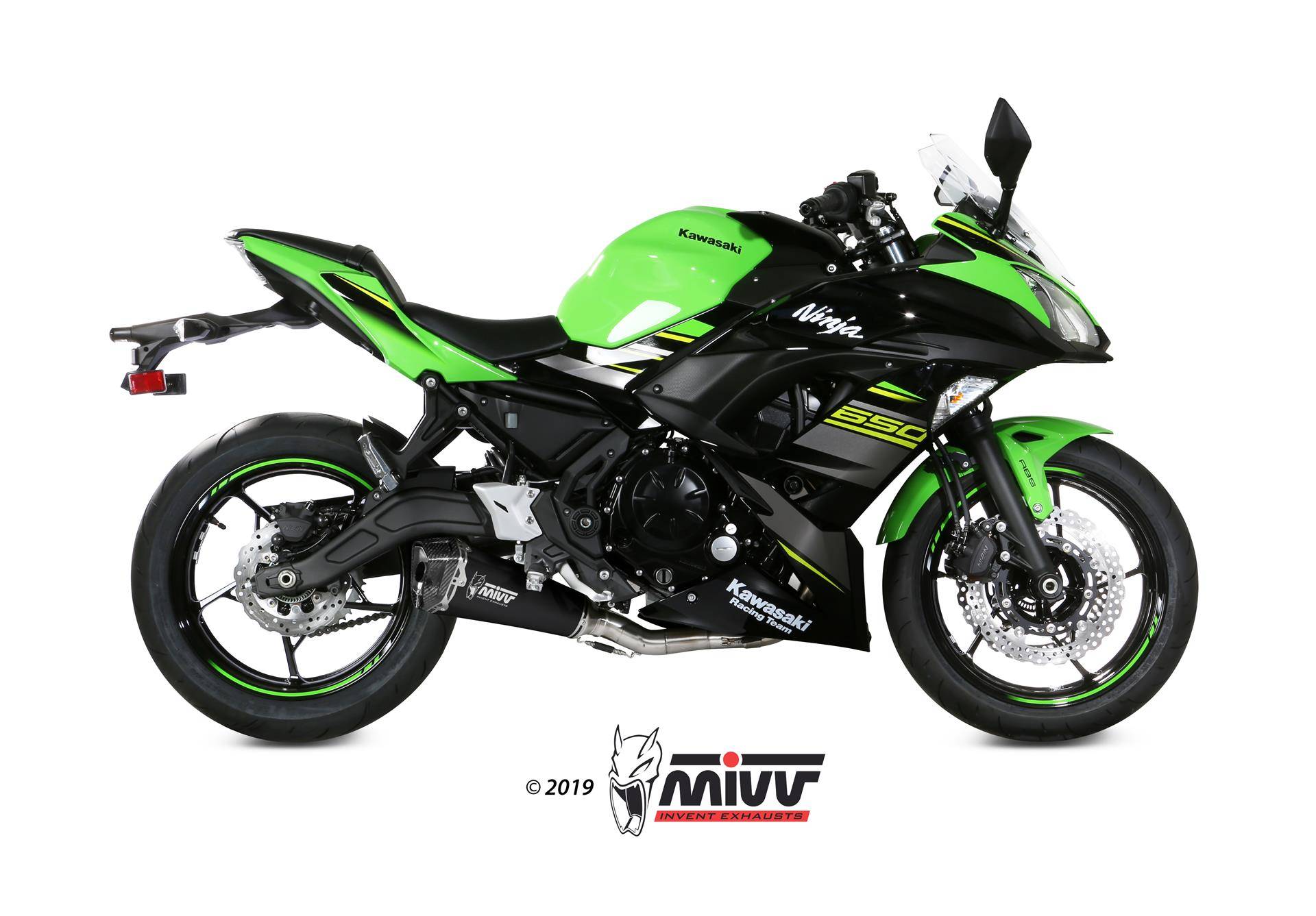 % % Sport Auspuff Komplettanlage MIVV Delta Race BLACK Kawasaki Ninja 650 Bj.2017-2023 EURO4/5 +ABE von MiVV