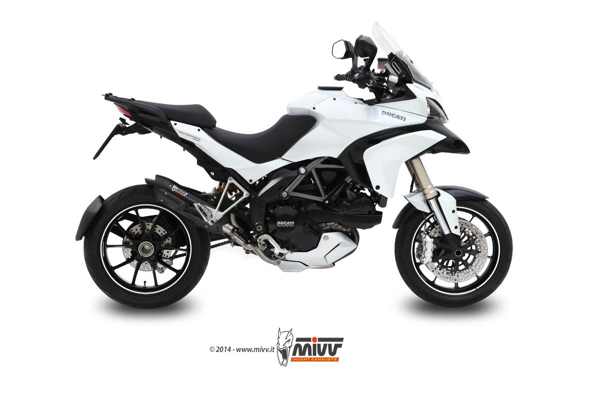 Sport Auspuff Komplettanlage MIVV Suono Steel Black Ducati Multistrada 1200 Bj.2010-2014 +NoKat Rohr von MiVV