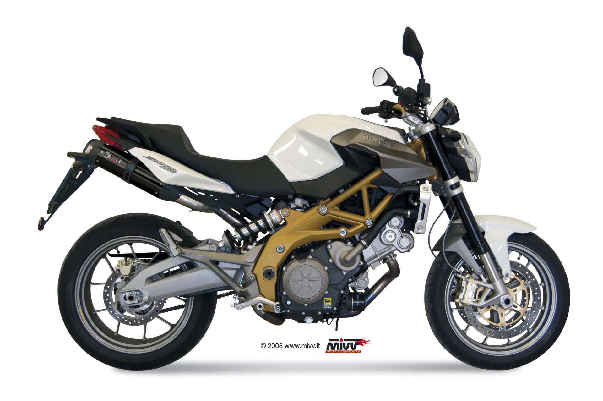 Sport Auspuff MIVV SUONO Steel Black Aprilia Shiver 750 Bj. 2008-2016 Typ: RA mit ABE von MiVV