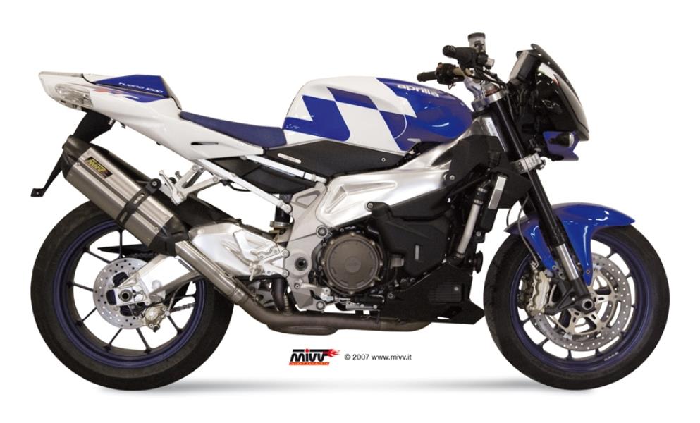 Sport Auspuff MIVV Suono Aprilia Tuono 1000 R Bj.2006-2010 /RSV 1000 Bj. 2004-2008 Typ:RR +ABE von MiVV