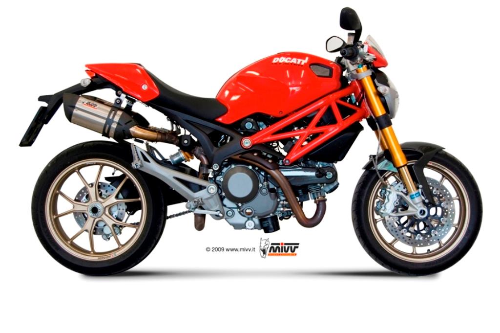 Sport Auspuff MIVV Suono Edelstahl Ducati Monster 1100 Bj. 2008-2010 mit ABE von MiVV