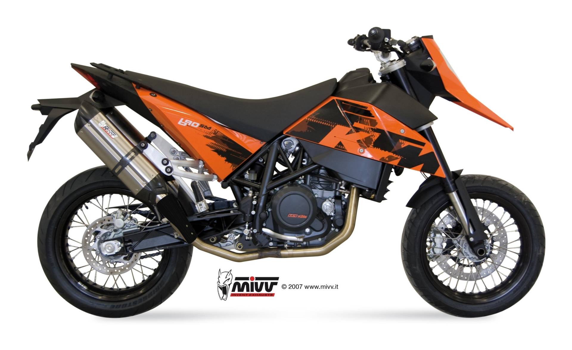 Sport Auspuff MIVV Suono Edelstahl KTM Supermoto 690 Bj. 2007-2012 +ABE von MiVV