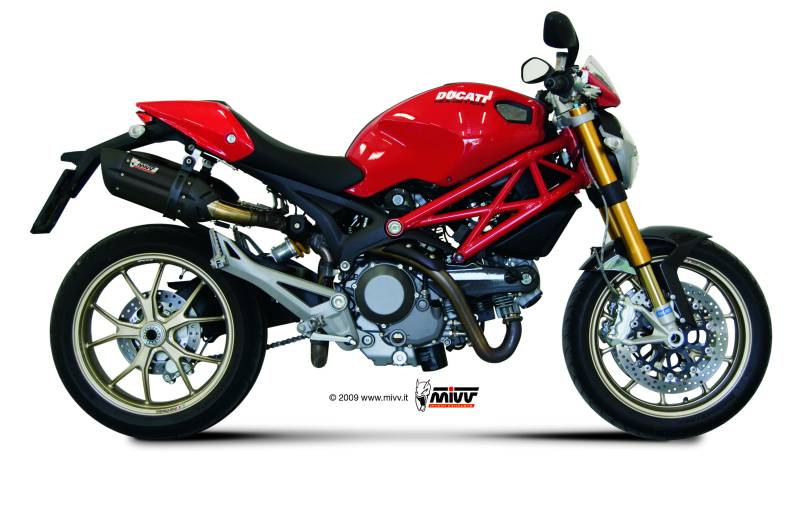 Sport Auspuff MIVV Suono Steel Black Ducati Monster 1100 Bj. 2008-2010 mit ABE von MiVV