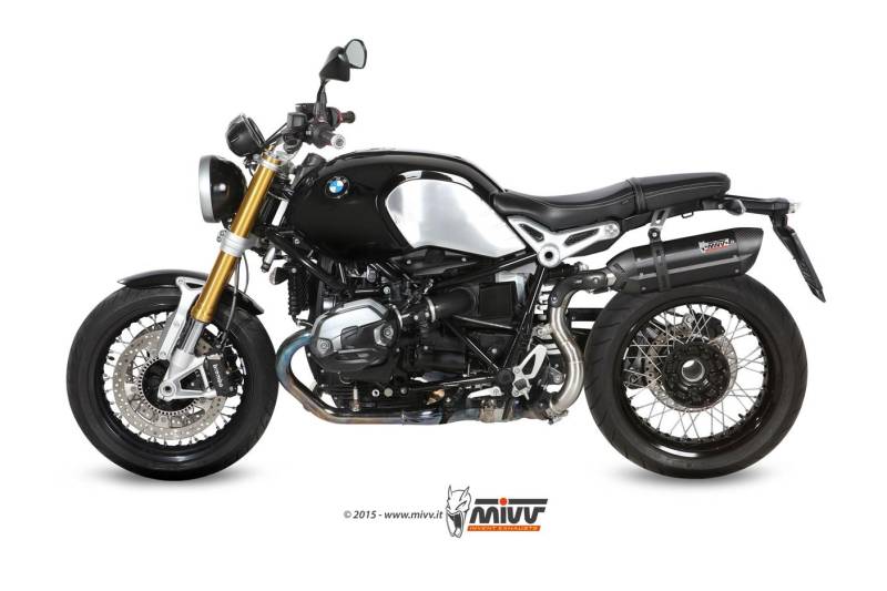 Sport Auspuff MIVV Suono Steel Black HIGH-UP BMW 1200 R Nine T Bj.2014-2022 EURO3/EURO4/EURO5 +ABE von MiVV