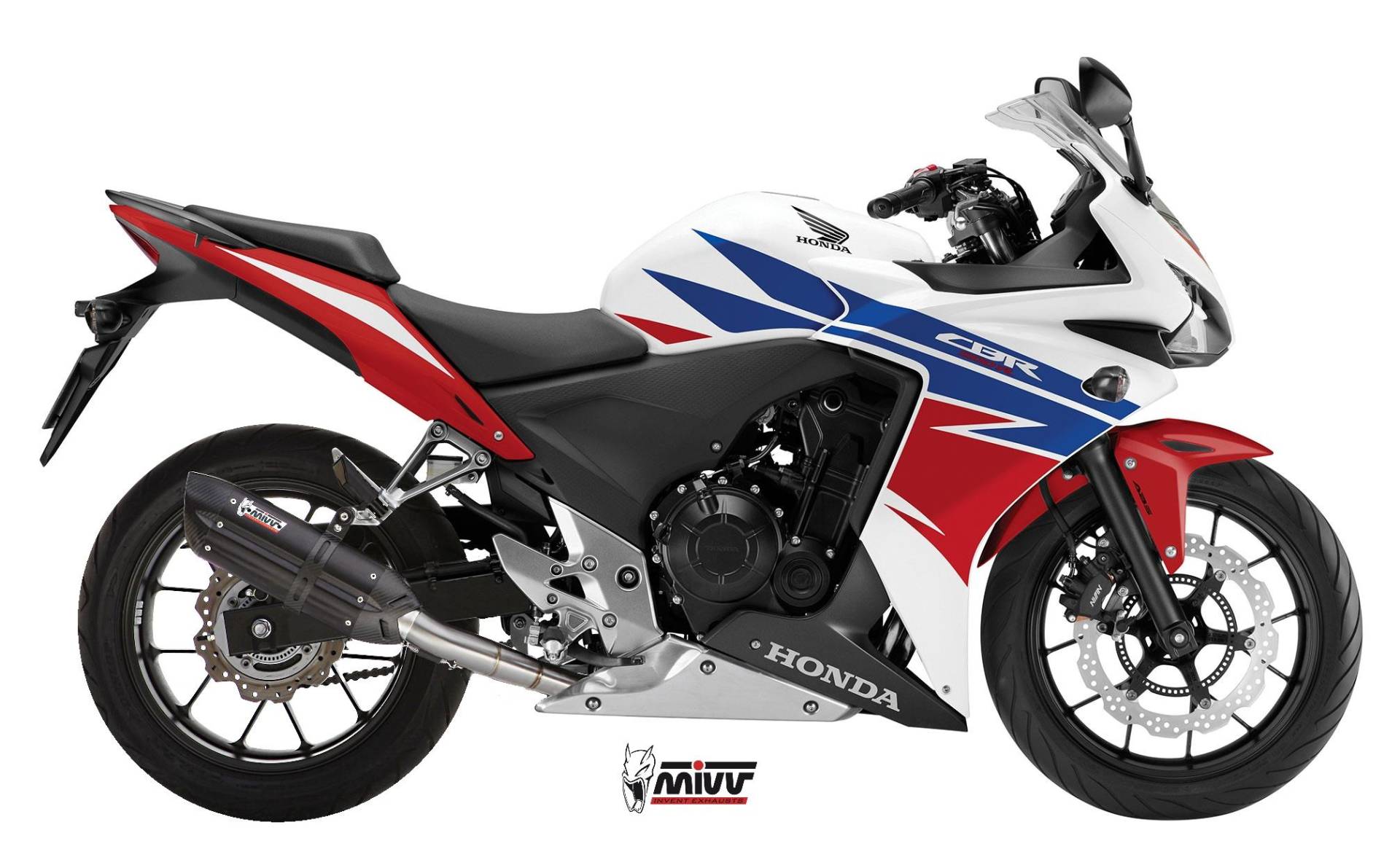 Sport Auspuff MIVV Suono Steel Black Honda CBR 500 R Bj. 2013-2015 Typ: PC44 +ABE von MiVV