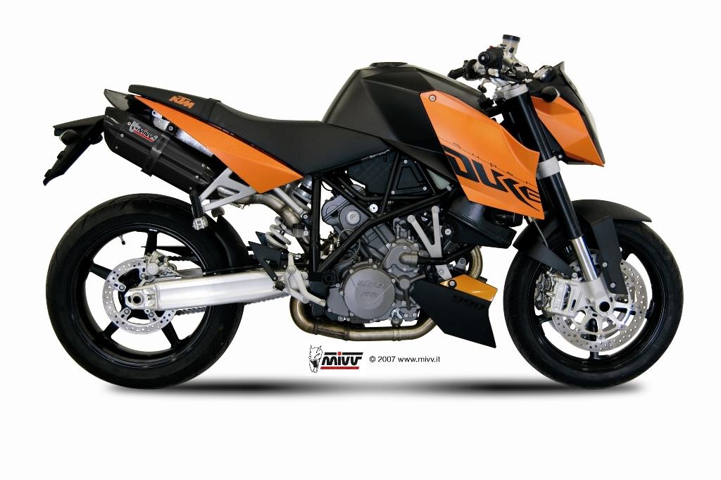 Sport Auspuff MIVV Suono Steel Black KTM 990 Super Duke LC8 Bj. 2005-2011 +ABE von MiVV