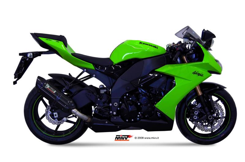 Sport Auspuff MIVV Suono Steel Black Kawasaki ZX-10 R Nnja Bj. 2008-2010 Typ: ZXT00E / ZXT00F mit ABE von MiVV