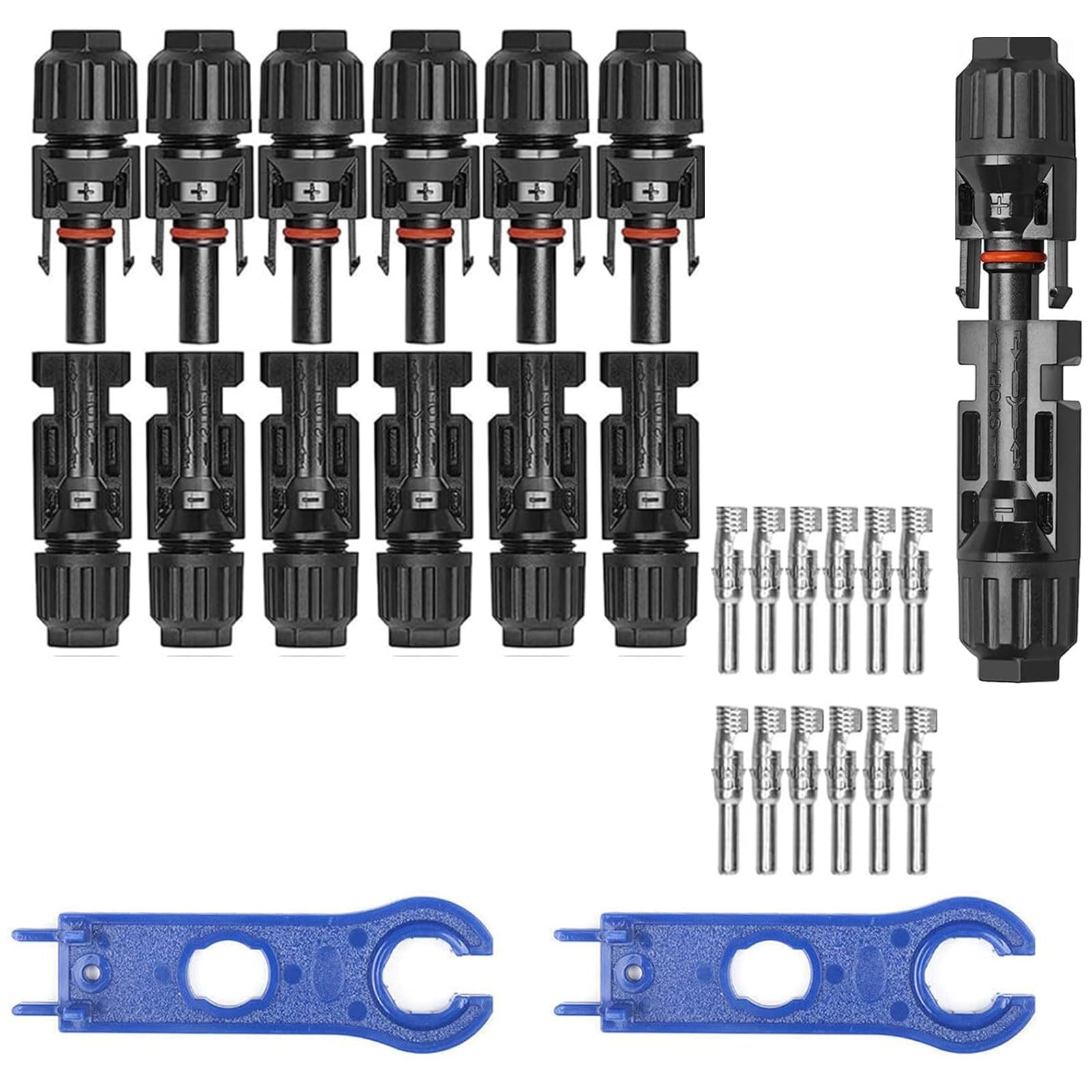 Solarstecker, PV-Stecker, Photovoltaikkabel-Solarstecker, Solarpanel-Stecker-Photovoltaik-Kit, Solar-Anschlusssatz, Photovoltaik-Anschluss, Für Stecker Kabel Buchse Kupplung Solaranlage von Miayical