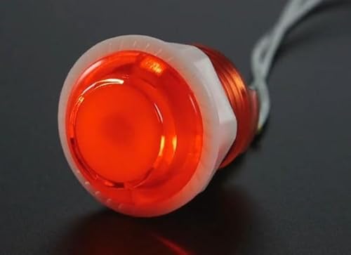 Adafruit Accessories Mini LED Arcade Button - 24mm Translucent Red - 3430 von MicroMaker