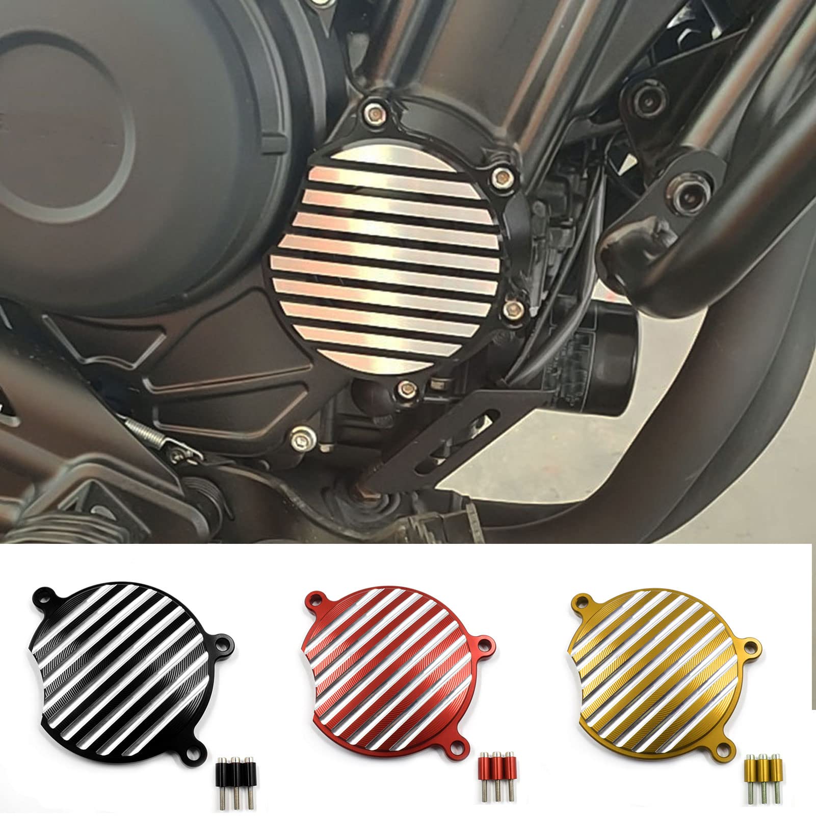 Midimttop Motorrad Motor Rechts Fall Stator Kupplung Abdeckung Guards Crash Pad Sturzpads Protector Compatible with CMX 500 Rebel 500 2017-2024 (Schwarz) von Midimttop