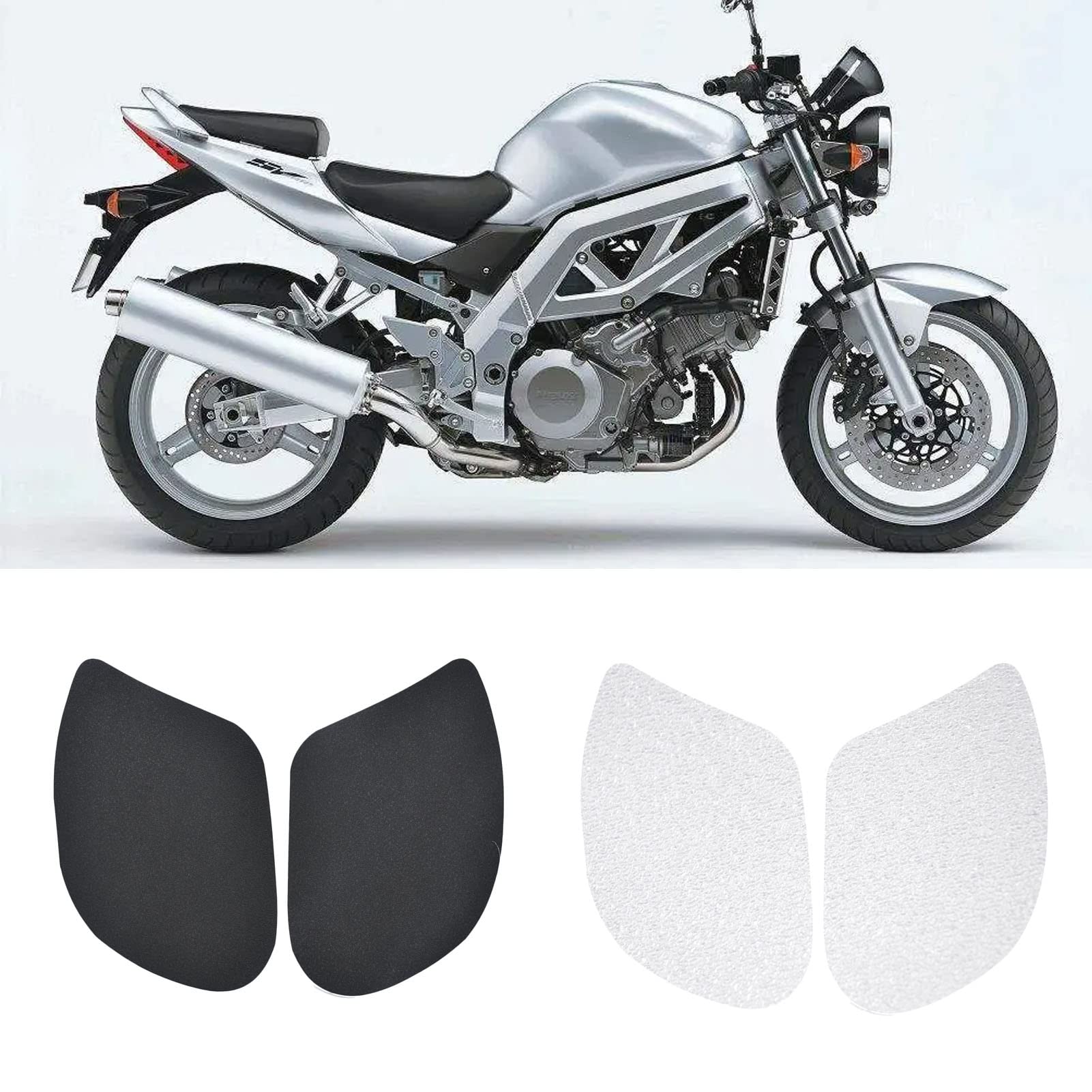 Midimttop Motorrad Teil Tank Knie Pad Motorrad Gas Kraftstoff Tank Aufkleber Pad Protector Kompatibel mit SV650 / S 2003–2015 SV650 SV1000 SV650S SV1000S SV 650 (Klar) von Midimttop