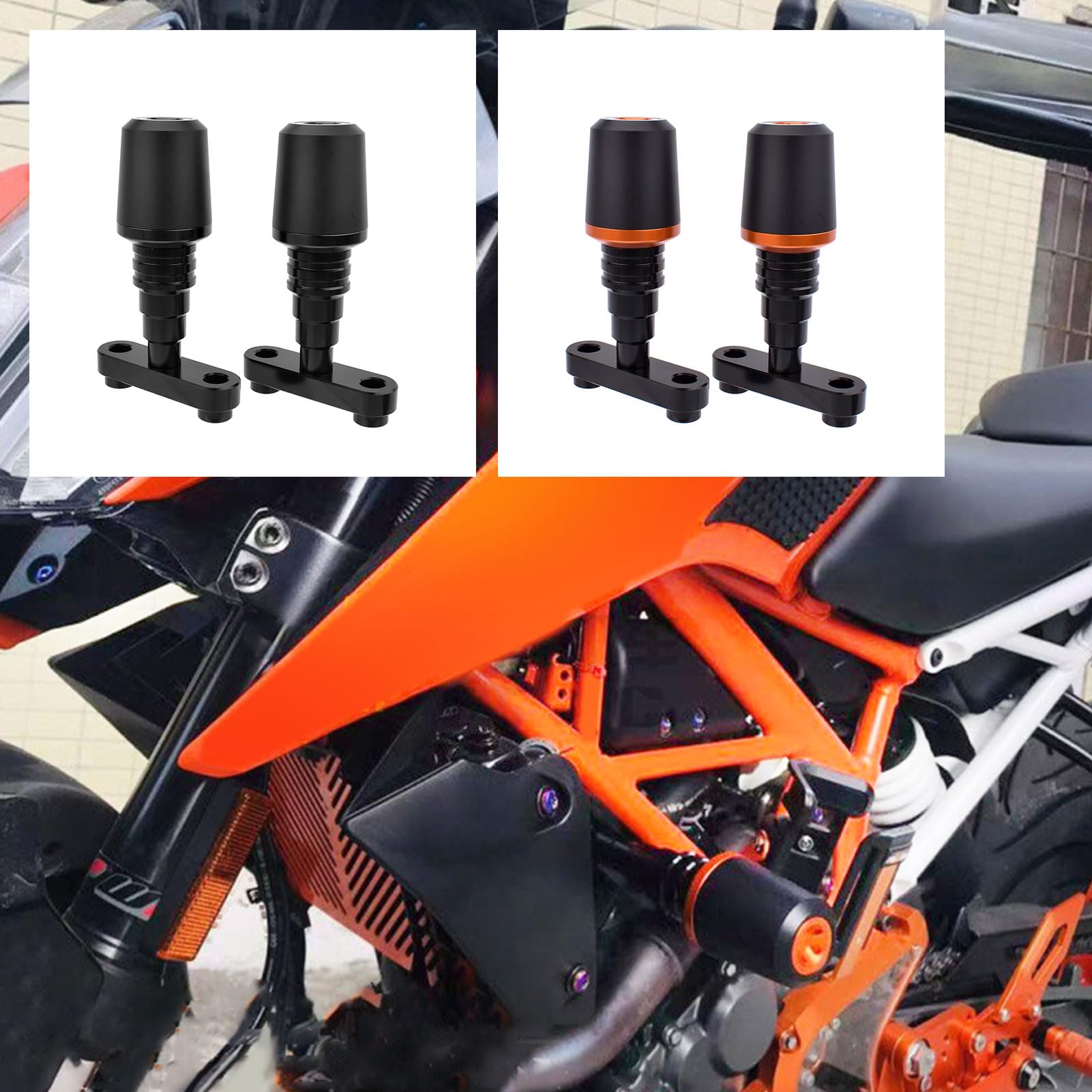 Midimttop Motorrad rahmens chieber Crash Pad Falls chutz Schutz Motors chutz Schieber abdeckung Replacement for K&T&M DUKE 125 DUKE200 DUKE-250 DUKE 390 Accessories 2017-2024 (Schwarz) von Midimttop