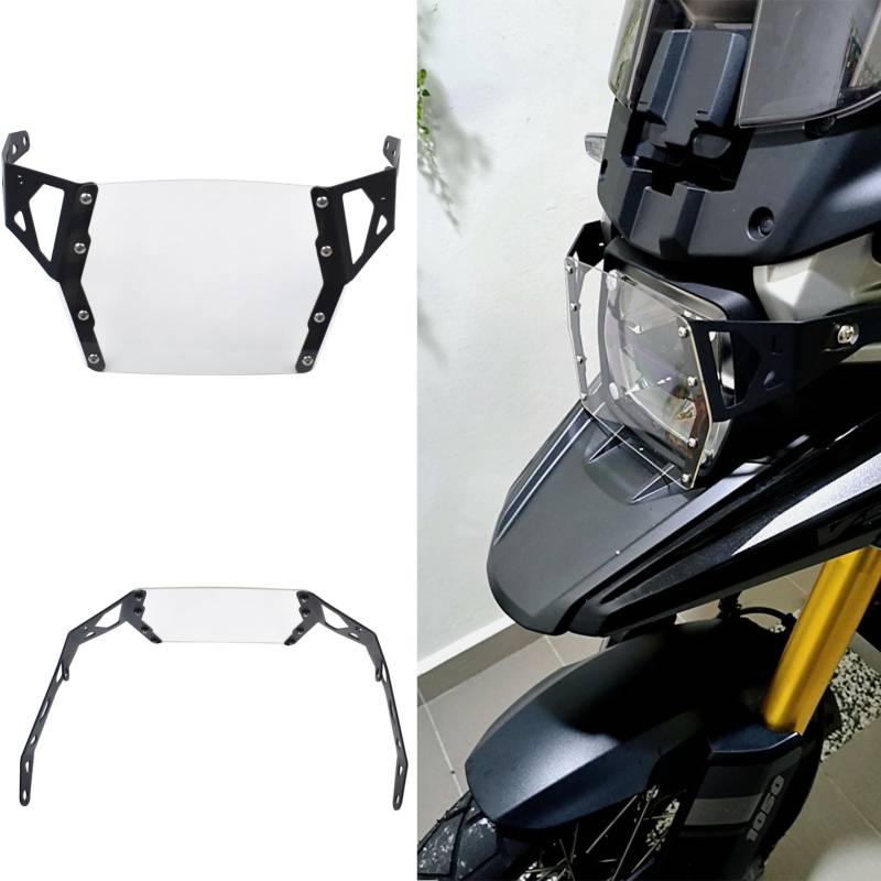 Midimttop Scheinwerfergitterabdeckung Replacement for V-Strom 1050XT/ 1050A Scheinwerfergitterschutz für V-Strom 1050 XT Schwarz Klare Scheinwerferabdeckungen 2019-2024 (Acryl-Klar) von Midimttop