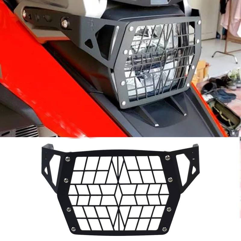 Midimttop Scheinwerfergitterabdeckung Replacement for V-Strom 1050XT/ 1050A Scheinwerfergitterschutz für V-Strom 1050 XT Schwarz Klare Scheinwerferabdeckungen 2019-2024 (Stahl-Schwarz) von Midimttop