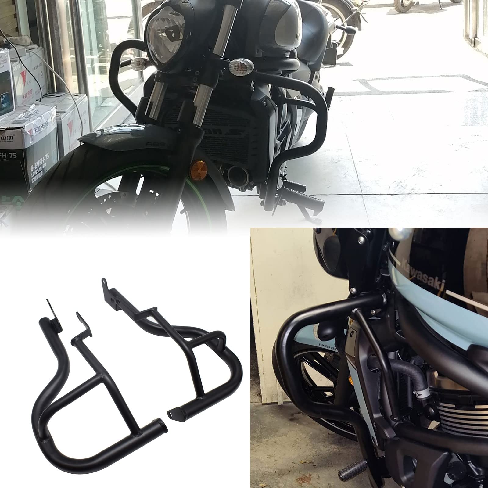 Midimttop Motorrad Compatible with VN650 Vulcan S 650 EN650 VN 650 2015-2024 Motorrad Motor Stoßstange Wache Crash Bars Schutz Stahl von Midimttop