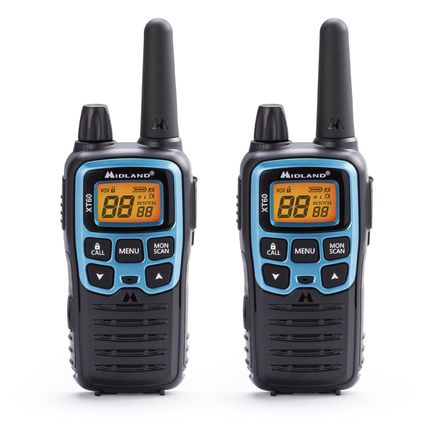 Alan PMR/LPD Tragbares Radio Midland XT60 Set mit 2 Stck. blau metallic Code C1179, Set of 2, schwarz/blau von Midland