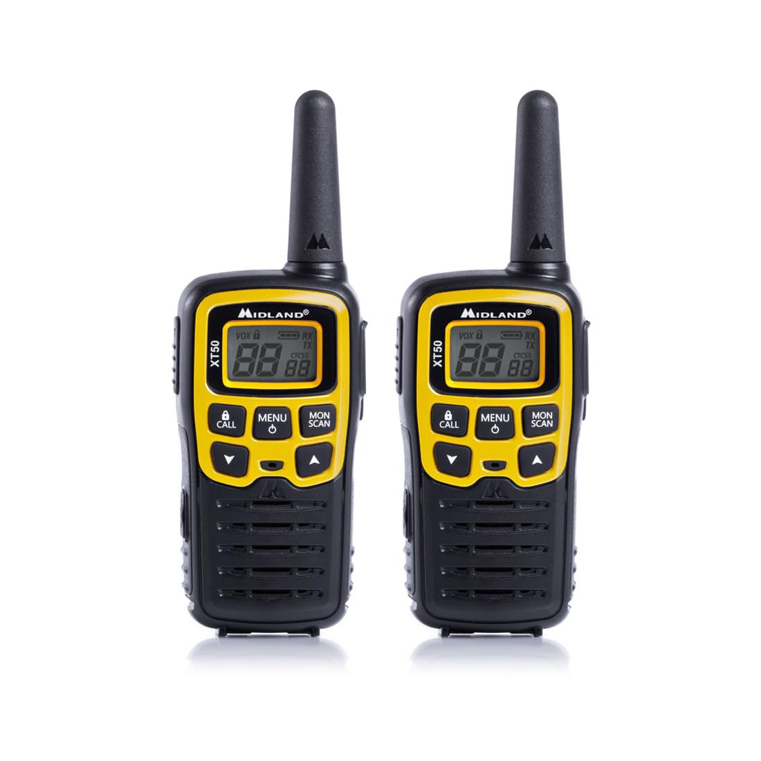 Midland XT50 Adventure PMR-Walkie Talkies Kofferset, 2x leistungsstarke Outdoor-Funkgeräte für Kinder und Erwachsene, mit LCD-Display und Micro-USB-Ladebuchse von Midland