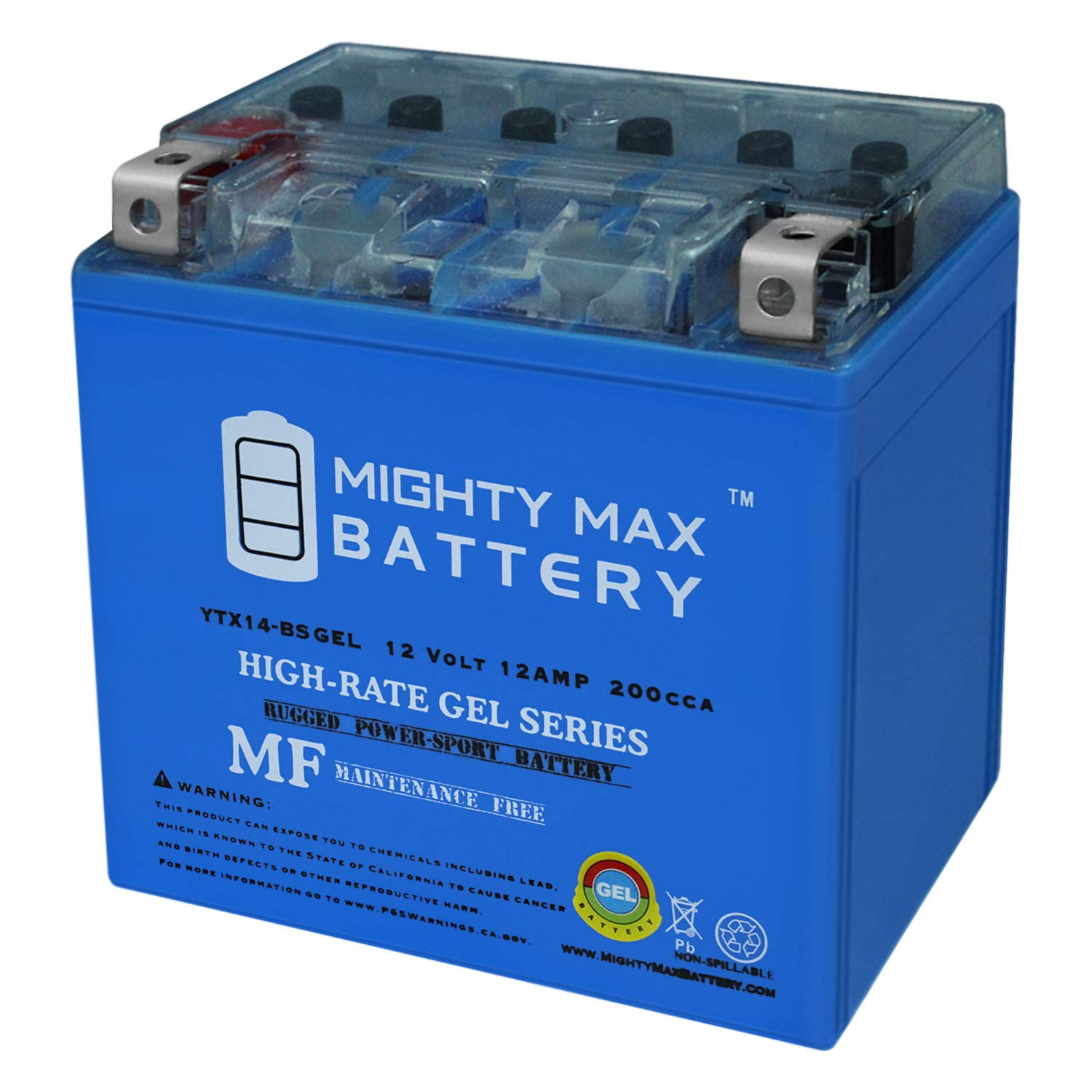 Mighty Max Battery YTX14-BS GEL Batterie für Suzuki 400 LT-A400 King Quad 2016 von Mighty Max Battery