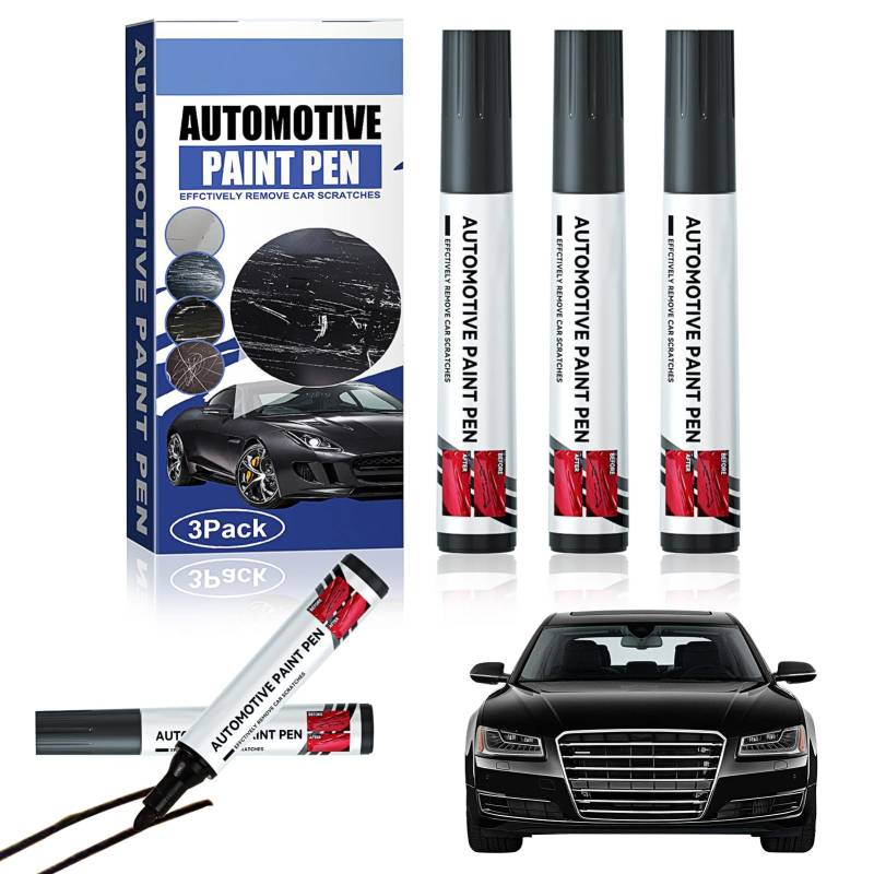 Miioto Auto Kratzer Reparaturstift, Auto Lackreparaturstift, Lackstift Schwarz Auto, Wasserfester Autolack-Kratzer-Reparaturstif, Tragbares Auto Universal für Autokratzer (Schwarz) (Schwarz) von Miioto