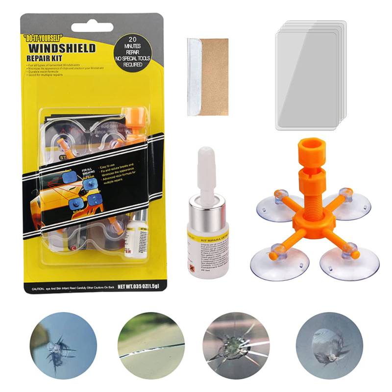 Miioto Auto Windshield Repair Kit, Windschutzscheiben Reparaturset Werkzeug, Glas Reparatur Flüssigkeit, Auto Reparaturset für Windschutzscheiben, zur Reparatur von Windschutzscheiben, Rissen von Miioto