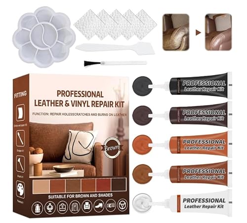 Miioto Professional Leather Repair Kit, 5 Stück Lederreparatur Creme, Fiussigleder Reparatur Set, Leder Reparatur Set, Kunstleder Reparatur Set, Leder Reparatursätze, Ledersitze Reparatur Set von Miioto