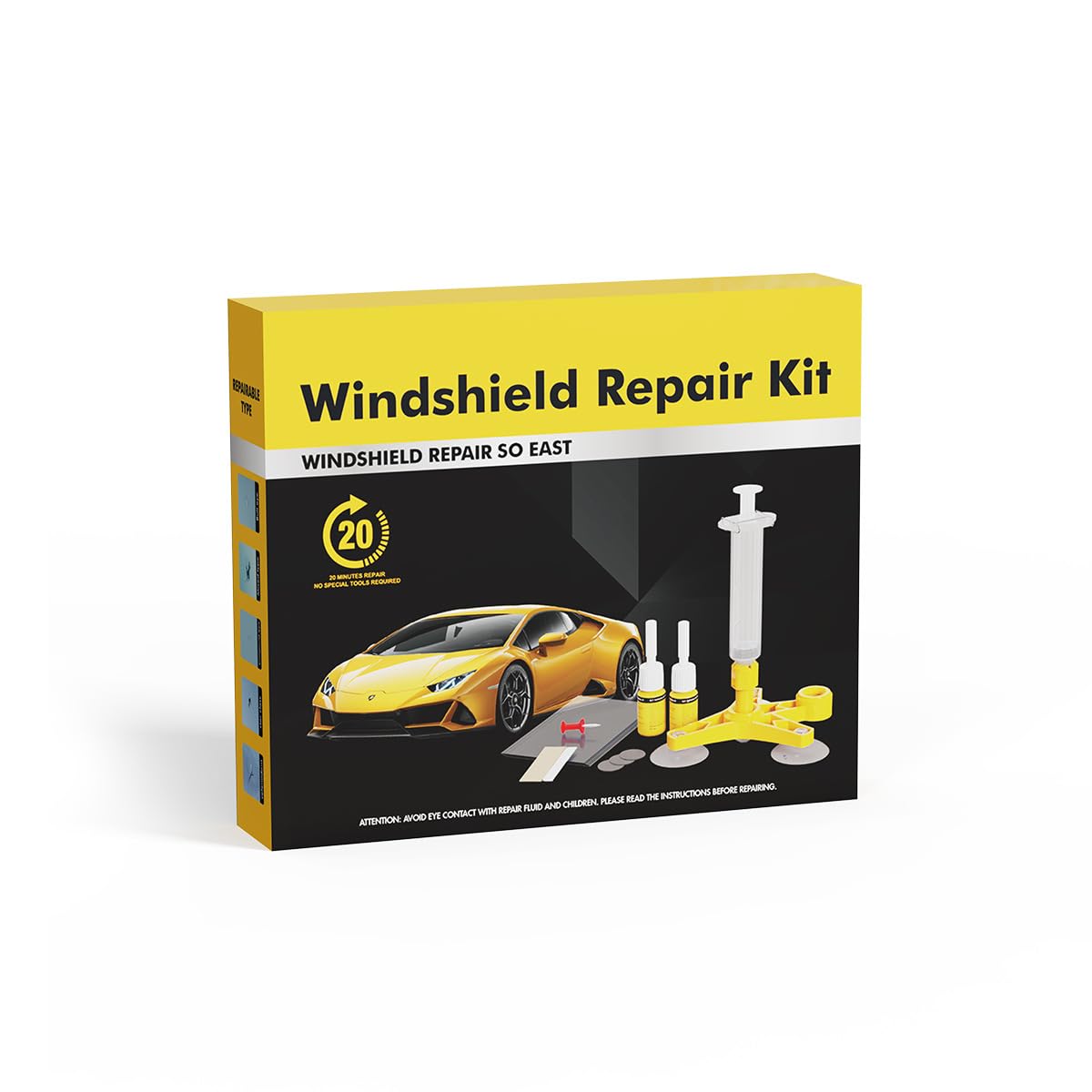 Miioto Windshield Repair Kit,Steinschlag Reparaturset,Windschutzscheibe Reparaturset,Steinschlag Reparaturset Windschutzscheibe Verwendet für Rissen/Sternförmigen Rissen-Praktisches Glas Reparatur Set von Miioto