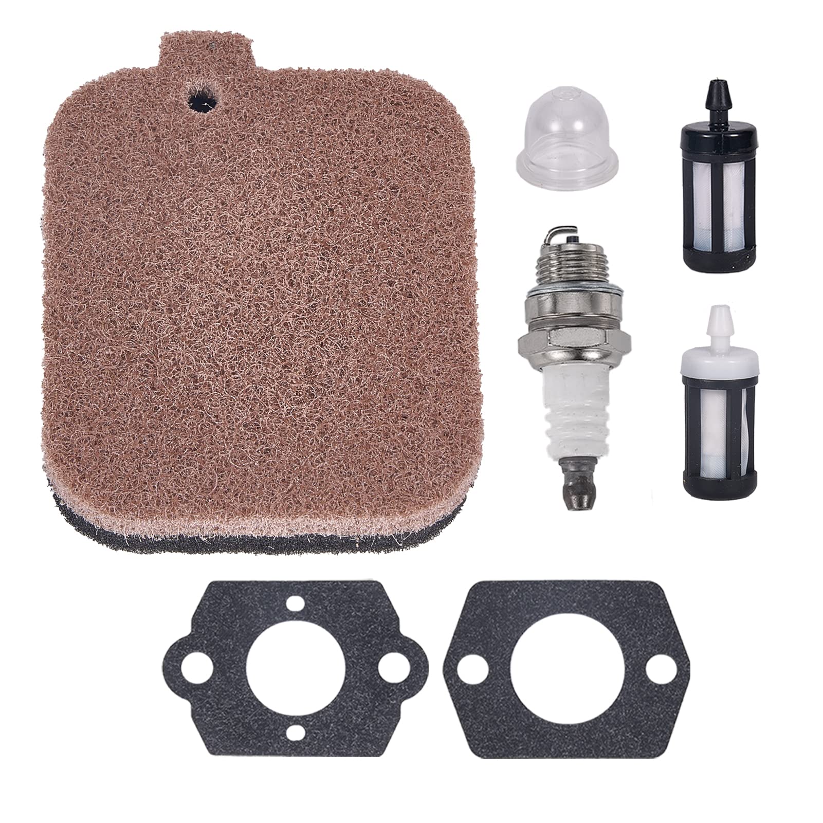 Mikatesi BG55 Luftfilter Service Kit für Stihl BG46 BG45 BG55 BG65 BG85 BR45C SH55 SH85 Laubbläser ersetzt Teile 4229-120-1800 - mit Zündkerze Kraftstofffilter Dichtungssatz von Mikatesi