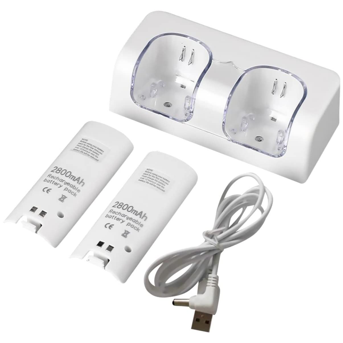 Mikikit 6 Sätze -Ladestation USB-Batterien Batterieadapter tragbar Aufladen USB kabel batterie ladegerät USB-Akkus usb ladegeräte charger Batterieladegerät Batterieladestation Abs Weiß von Mikikit