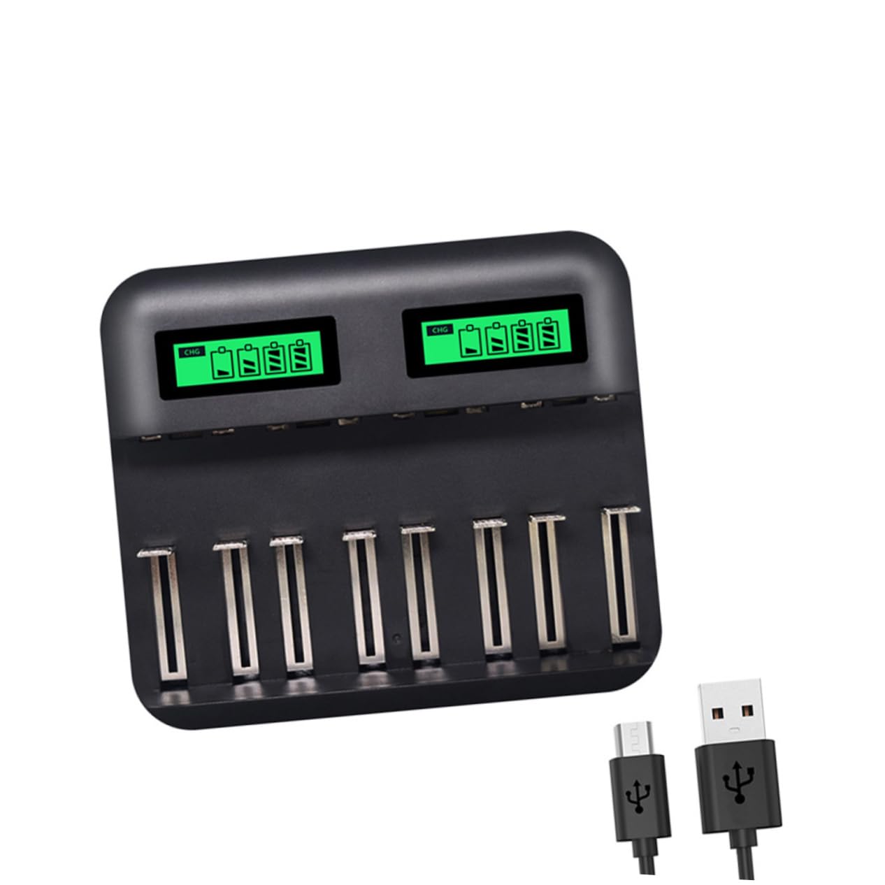 Mikikit 8 Aaa Ladegerät Wiederaufladbar Usb Ladegeräte Intelligentes Batterieladegerät Lcd-ladegerät Ein Batterieladegerät von Mikikit