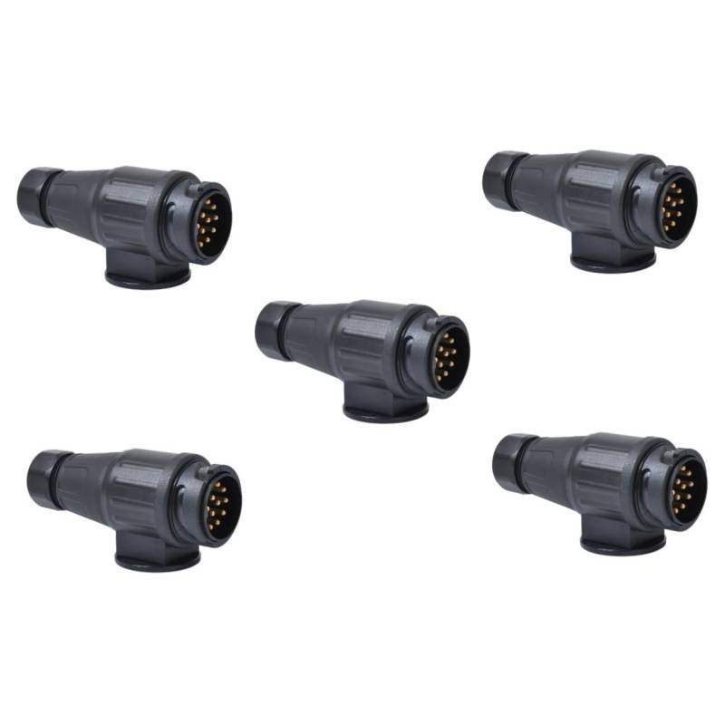 5 Stück 13 Stecker Für Autoanhänger 7-adriger Anhängerkabelbaum Stecker Für Anhängerkupplung Rundstecker Anhängerstecker-Adapter Kfz-steckverbinder 13-poliger Anhängerstecker Black Mikinona von Mikinona