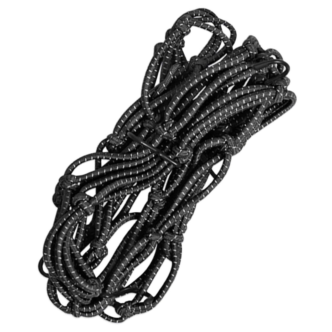 Mikinona 1 Set Gepäcknetz Elastisches Ladegitter Mesh Netz Für Bungee Seil Mit 6 Haken 49 Fächer Reflektierendes Design Ideal Für Helme Und Zubehör von Mikinona