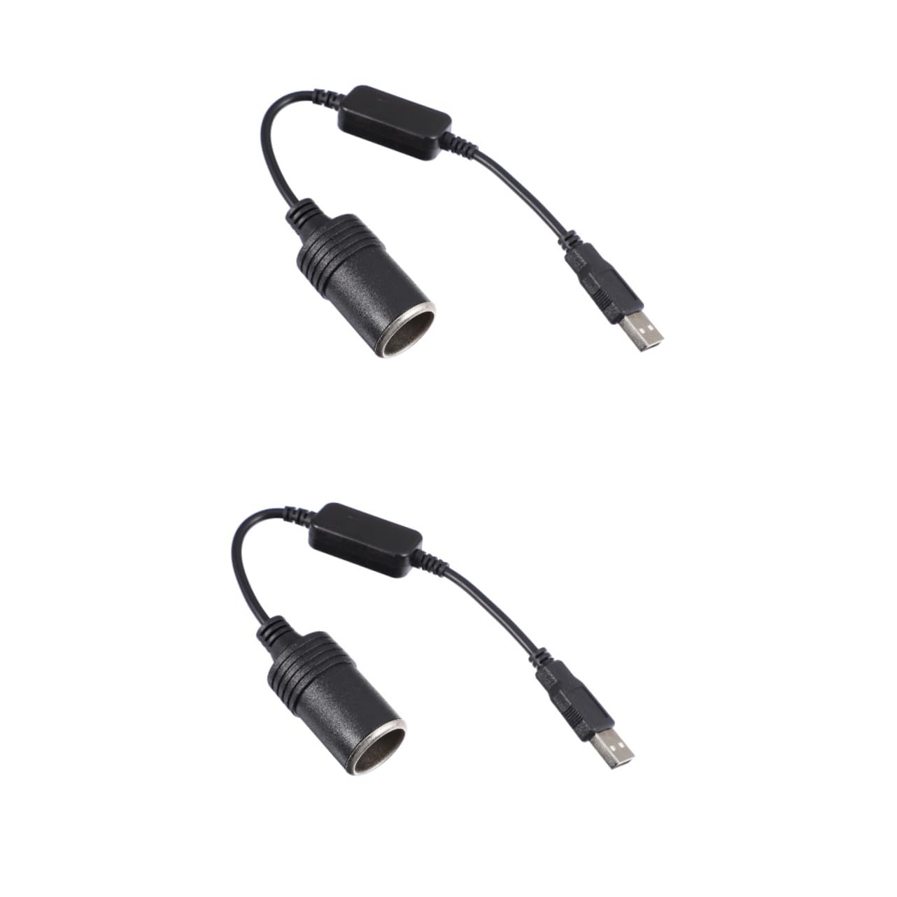 Mikinona 2st Stromwandler Leichtere Adapter Leichter Konverter Stromversorgungskabel Usb Zu Adapter Usb Zum Zigarettenanzünder Konverter Für Autosteckdosen C Usb-kabel Pvc Black von Mikinona