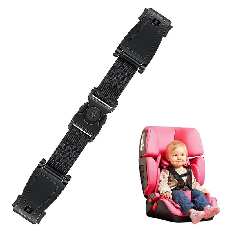 Abschnallschutz Kindersitz,Autositz Brustgurt Clip,Gurtsicherung Kindersitz,Gurtverlängerung Auto Anschnaller,Gurtsammler für Autositze Kinderwagen Kinderhochstühle Fahrradsitze (13,5x3cm, Schwarz) von Mikiuly