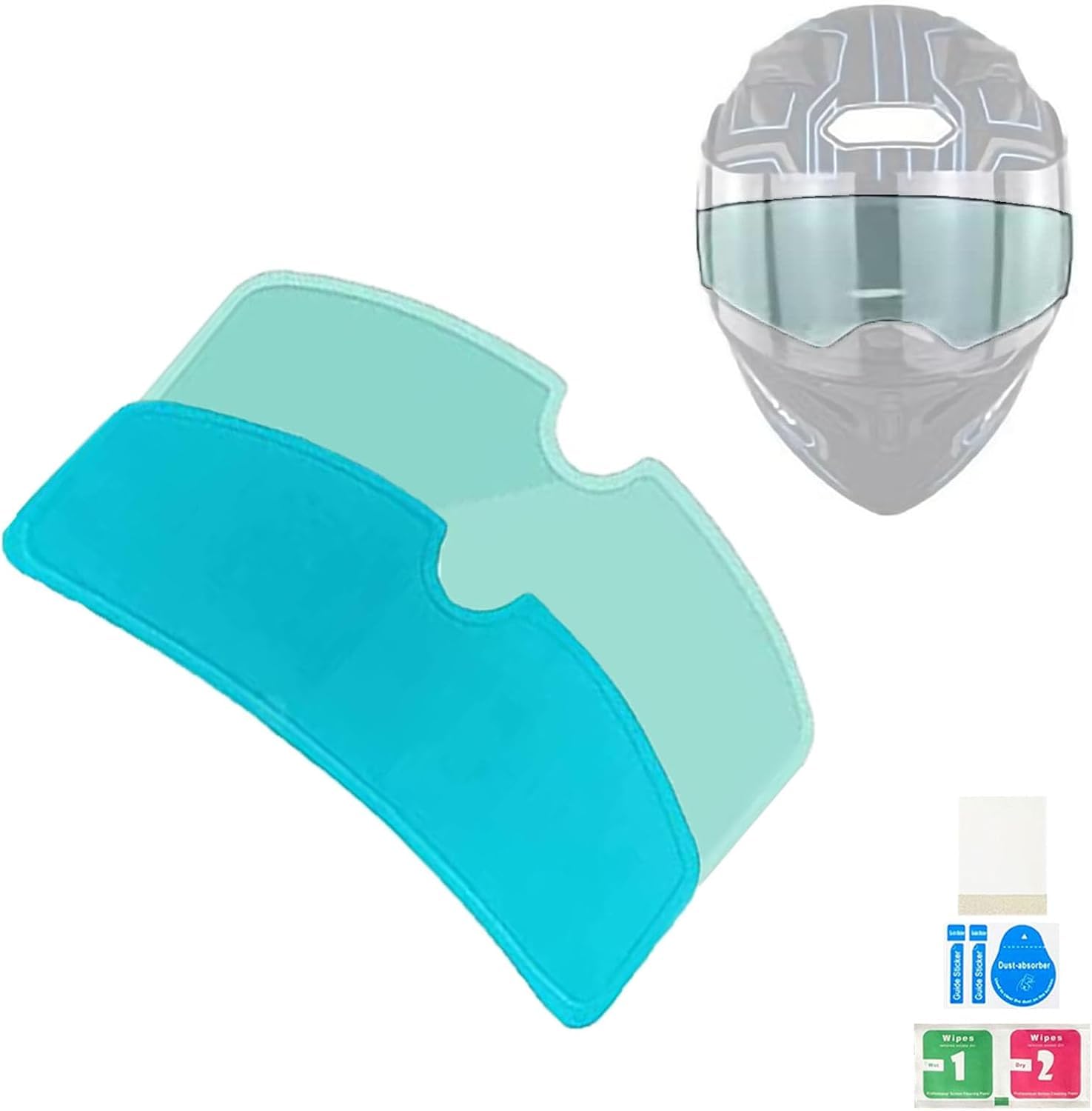 Anti Nebel,Motorradhelmfolie,Regenschutzfolie,Anti-Beschlag-Folie für Motorradhelm-Visier,Regendicht,Anti Glare,Klar HD Schutzfolie für Volle Helme und Offene Helme (1PC Anti Nebel +1PC Regendicht) von Mikiuly