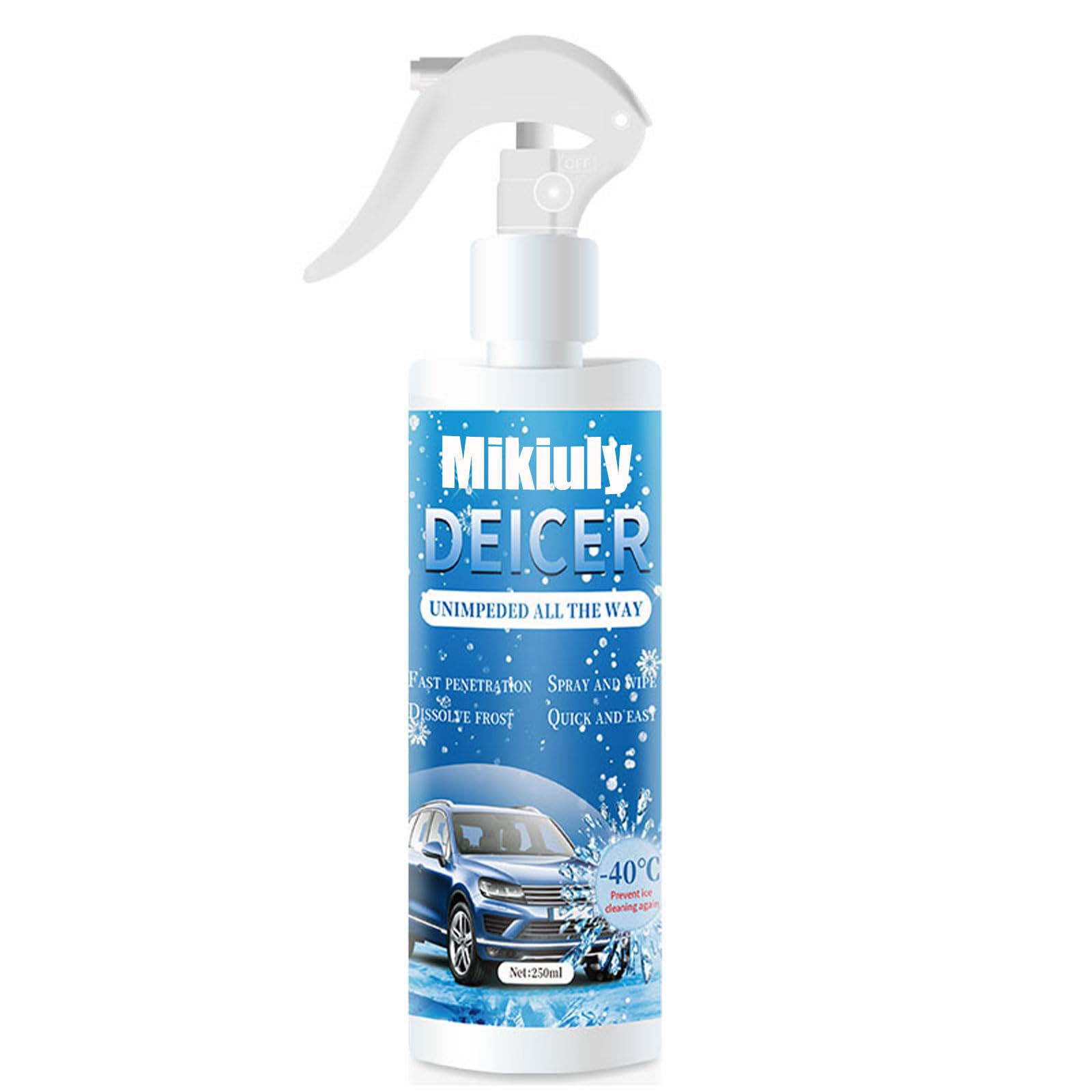 Enteiserspray, Enteiserspray Auto, Scheibenenteiser Spray, Scheibenenteiser Spray Auto, Anti Eis Spray Auto, Enteisungsmittel Auto, Scheiben-Entfroster, für Auto-Scheiben Spiegel Scheinwerfer, 250ml von Mikiuly