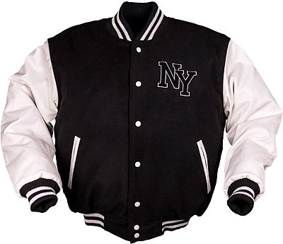 Mil-Tec NY Baseball, Textiljacke - Schwarz/Weiß - M von Mil-Tec