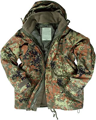 Mil-Tec Nässeschutz, Textiljacke - Flecktarn - 3XL von Mil-Tec