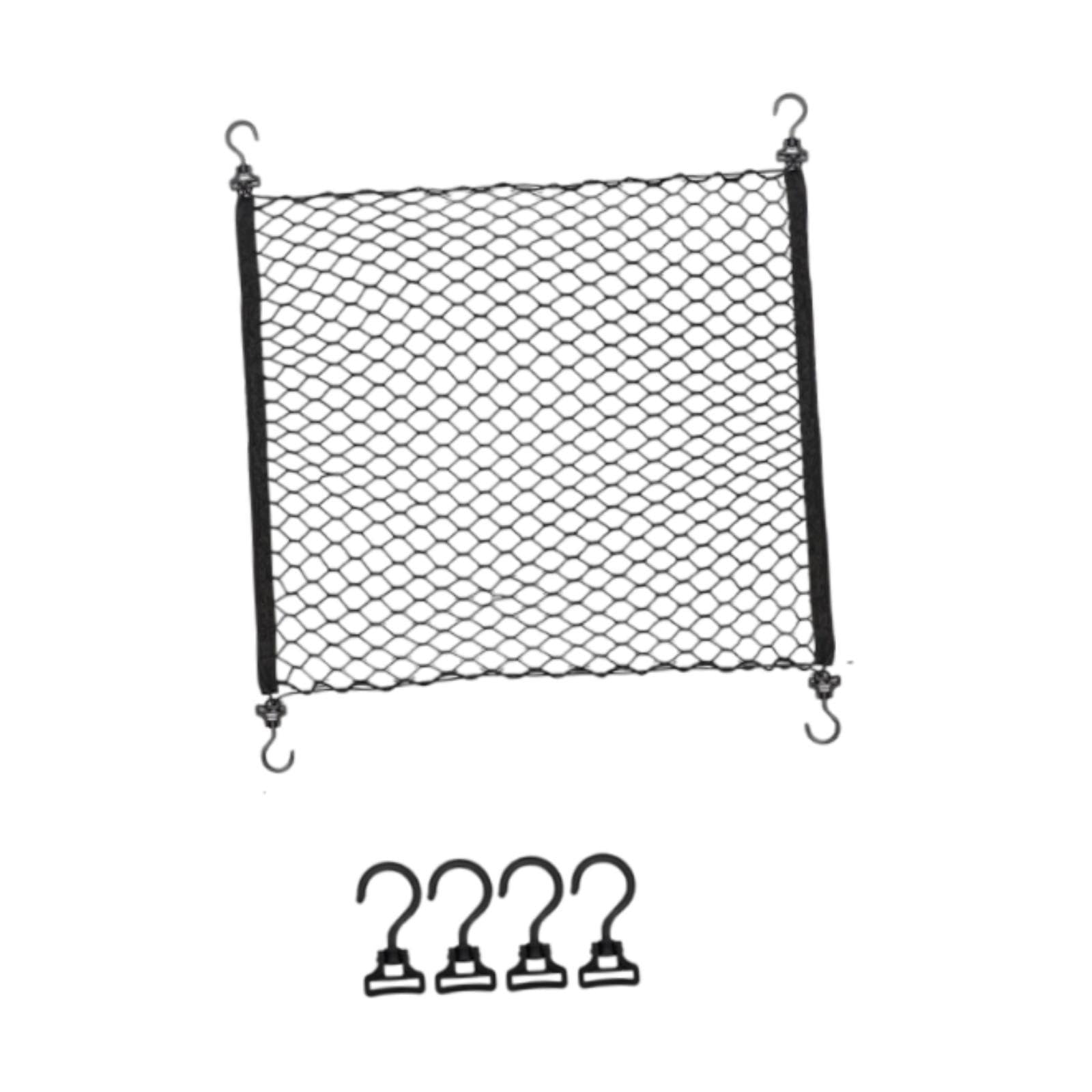 Milageto Cargo Net Mesh Organizer Accessoires bequemer Aufbewahrung mit 4 Haken Nylonnetz für Strandwagencamping, Style A von Milageto