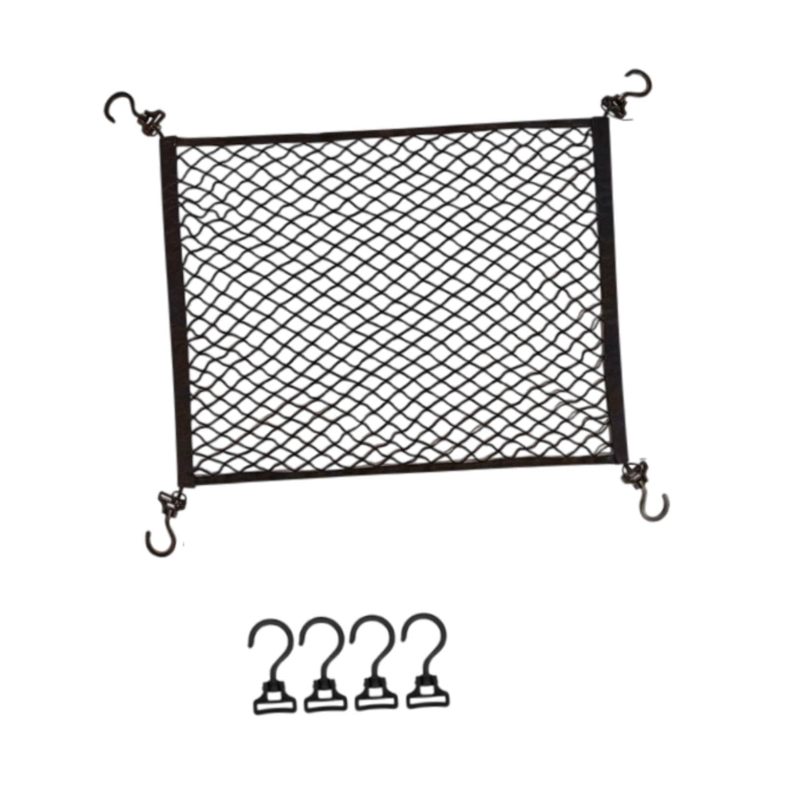 Milageto Cargo Net Mesh Organizer Accessoires bequemer Aufbewahrung mit 4 Haken Nylonnetz für Strandwagencamping, Style B von Milageto